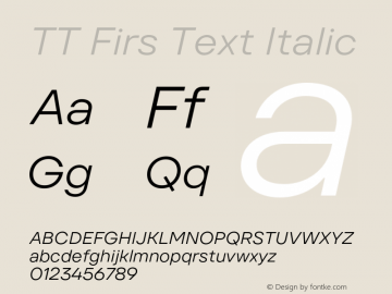 TT Firs Text Italic Version 1.000.03072023图片样张