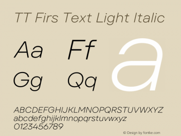 TT Firs Text Light Italic Version 1.000.03072023图片样张