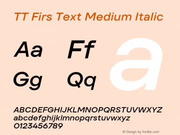 TT Firs Text Medium Italic Version 1.000.03072023图片样张