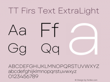 TT Firs Text ExtraLight Version 1.000.03072023图片样张