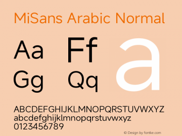 MiSans Arabic Normal Version 1.000图片样张