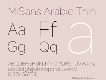 MiSans Arabic Thin Version 1.000图片样张