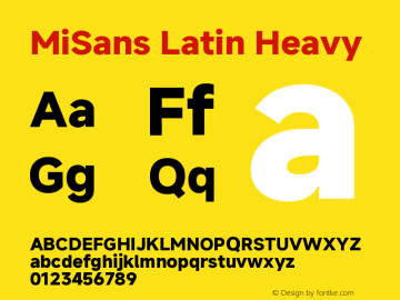 MiSans Latin Heavy Version 4.002图片样张