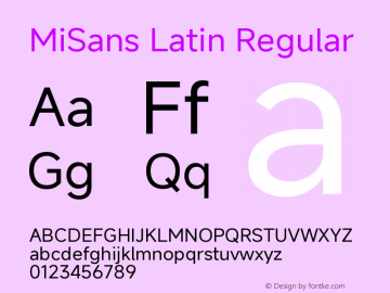 MiSans Latin Regular Version 4.002图片样张