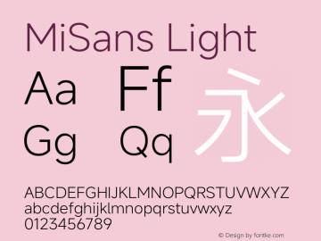 MiSans Light 图片样张