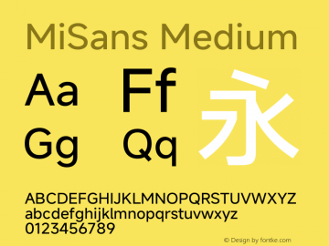 MiSans Medium 图片样张