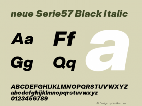 neue Serie57 Black Italic Version 1.000;Glyphs 3.2 (3222)图片样张