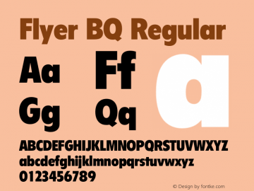 Flyer BQ Regular 001.000 Font Sample