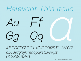 Relevant Thin Italic Version 2.004 2011图片样张