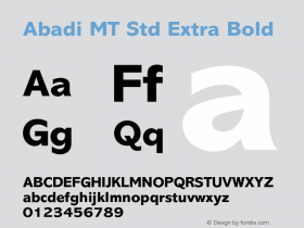 AbadiMTStd-ExtraBold Version 3.000 Build 1000图片样张