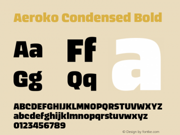 Aeroko Condensed Bold Version 1.00图片样张