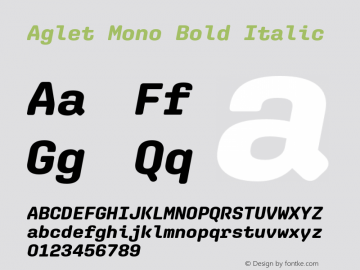 Aglet Mono Bold Italic V�e�r�s�i�o�n� �1�.�0�0�1�;�h�o�t�c�o�n�v� �1�.�0�.�1�1�6�;�m�a�k�e�o�t�f�e�x�e� �2�.�5�.�6�5�6�0�1图片样张