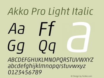 AkkoPro-LightItalic Version 1.00图片样张