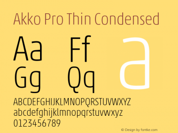 Akko Pro Thin Condensed Version 1.00图片样张