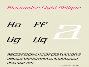 Alexander Light Oblique Version 1.00图片样张