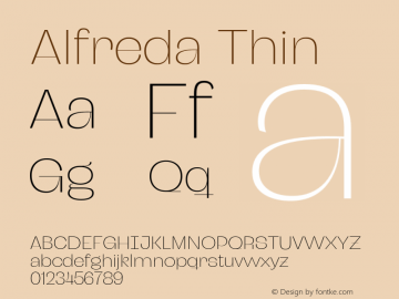 Alfreda Thin Version 2.00图片样张