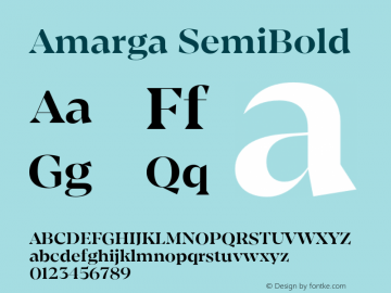 Amarga SemiBold Version 1.000;hotconv 1.0.109;makeotfexe 2.5.65596图片样张