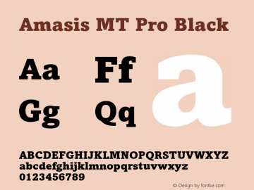 Amasis MT Pro Black Version 1.00 Build 1000图片样张