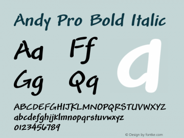AndyPro-BoldItalic Version 1.00; 2007图片样张