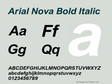 Arial Nova Bold Italic Version 1.12图片样张