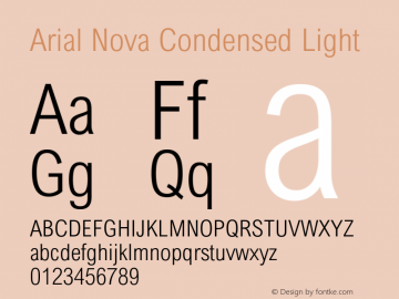 Arial Nova Cond Light Version 1.12图片样张