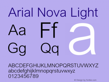 Arial Nova Light Version 1.12图片样张
