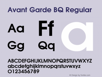 Avant Garde BQ Regular 001.000 Font Sample