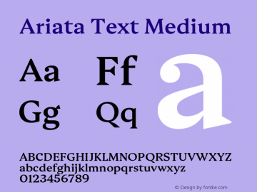 Ariata Text Medium Version 1.00, build 12, s3图片样张