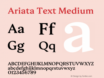 Ariata Text Medium Version 1.00, build 13, s3图片样张