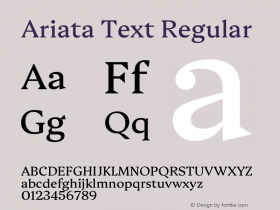 Ariata Text Regular Version 1.00, build 13, s3图片样张