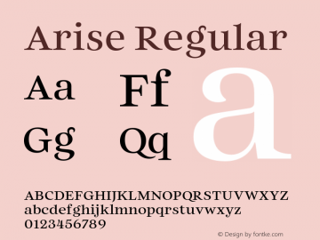 Arise Regular Version 1.100;FEAKit 1.0图片样张