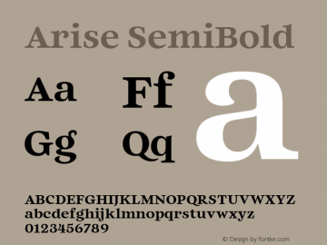 Arise SemiBold Version 1.100;FEAKit 1.0图片样张