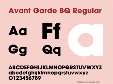 Avant Garde BQ Regular 001.000图片样张