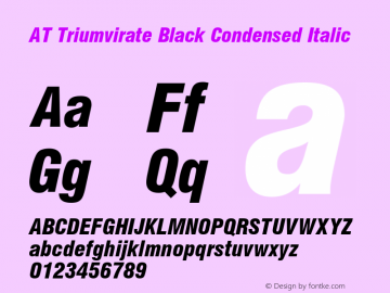 AT Triumvirate Black Cd Italic Version 1.00 Build 1000图片样张