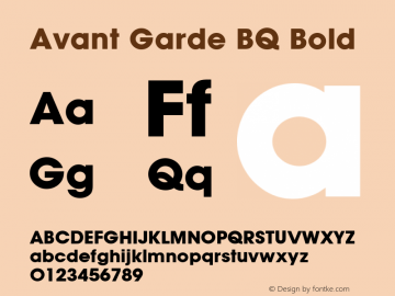 Avant Garde BQ Bold 001.000 Font Sample