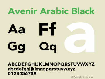 Avenir Arabic Black Version 1.00, build 12, s3图片样张