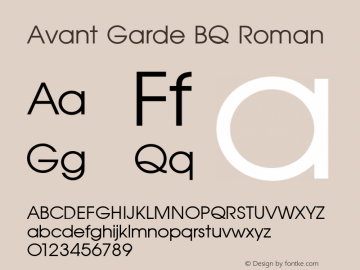 Avant Garde BQ Roman 001.000 Font Sample