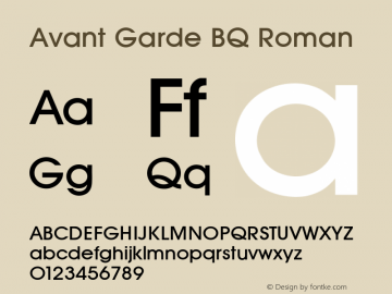 Avant Garde BQ Roman 001.000 Font Sample