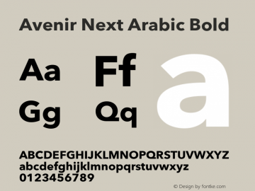 Avenir Next Arabic Bold Version 1.00图片样张