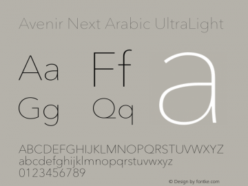 Avenir Next Arabic UltraLight Version 1.00图片样张