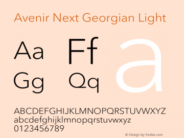 Avenir Next Georgian Light Version 2.00图片样张