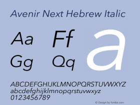 Avenir Next Hebrew Italic Version 1.00图片样张