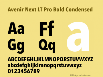 Avenir Next LT Pro Bold Condensed Version 3.00图片样张