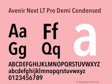 Avenir Next LT Pro Demi Condensed Version 3.00图片样张
