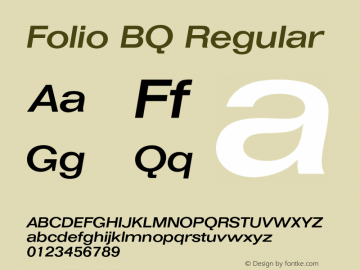 Folio BQ Regular 001.000 Font Sample