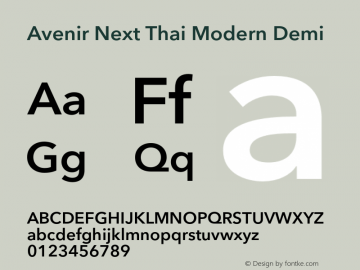 Avenir Next Thai Modern Demi Version 2.00图片样张