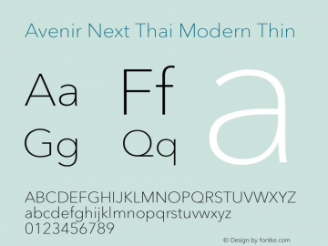 Avenir Next Thai Modern Thin Version 2.00图片样张