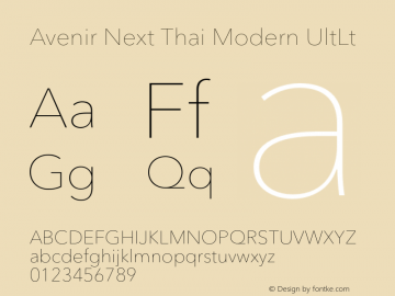 Avenir Next Thai Modern UltLt Version 2.00图片样张