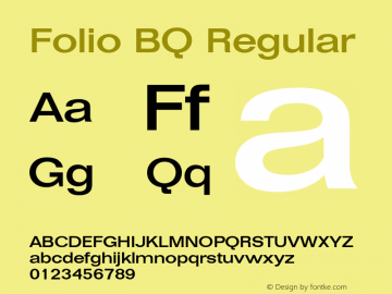 Folio BQ Regular 001.000 Font Sample