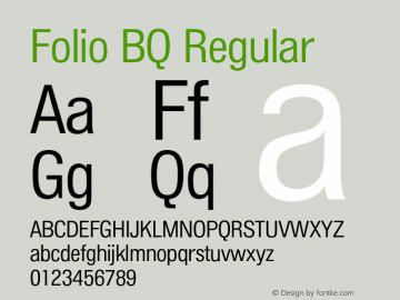 Folio BQ Regular 001.000 Font Sample